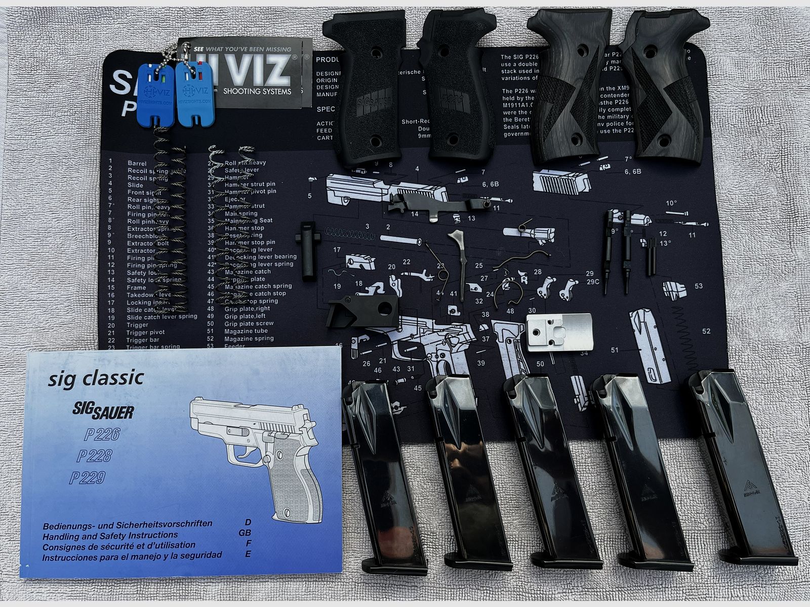 SIG Sauer P226 S / primera X-Line alemana / primera generación X-Five, Eckernförde 9 mm Para, amplio accesorio
