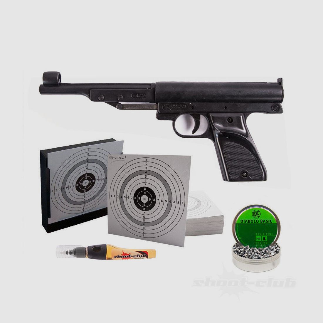 Cuno Melcher Record Luftpistole LP2 4,5mm Diabolo im Set