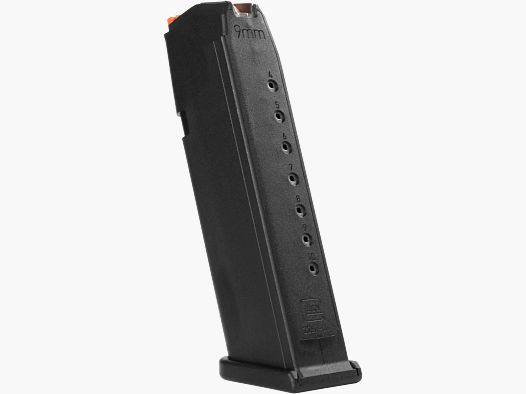 Glock 17 Magazin Kal. 9mm Luger 10 Schuss - Schwarz mit Orange Follower