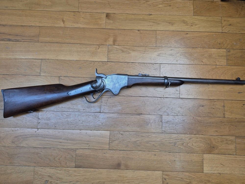Mitica e molto rara carabina Spencer M1865 (non 1860!) – Cal. .56-50 – Arma della cavalleria statunitense, degli indiani e della Guerra del 1870! – Rara fabbricazione Spencer a Boston – Legno e marchi molto belli – Meccanica perfetta – Canne impeccabile – Arma da collezione e parte della grande storia in ottime condizioni ++!, immagine 30 di 43