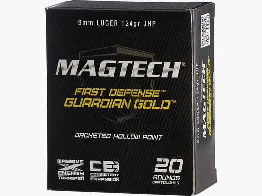 Magtech 9 mm Luger Guardian Gold JHP 8,0g/124grs.
