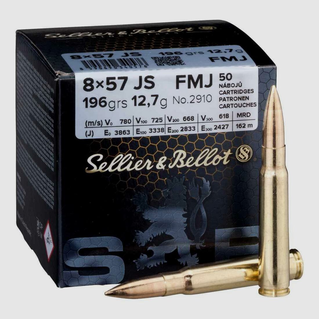 Sellier & Bellot 8x57 IS S&B FMJ 196 grs - 50 pcs