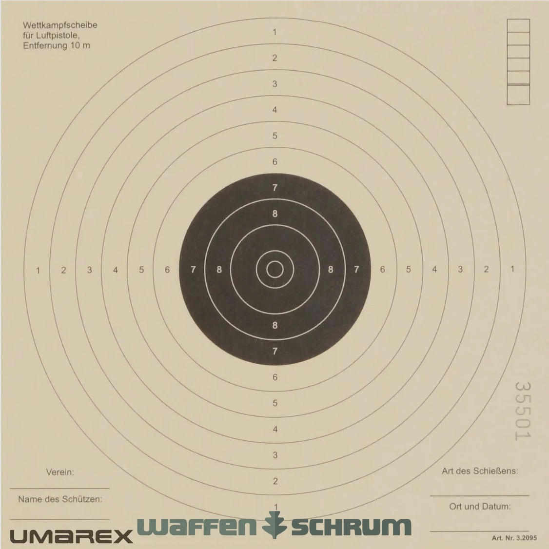 Umarex Zielscheibe 10er Spiegel Format: 17x17cm A250st