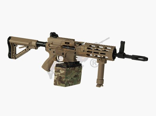 G&G CM16 LMG Airsoft mit ETU in Desert - max. 0,5 Joule