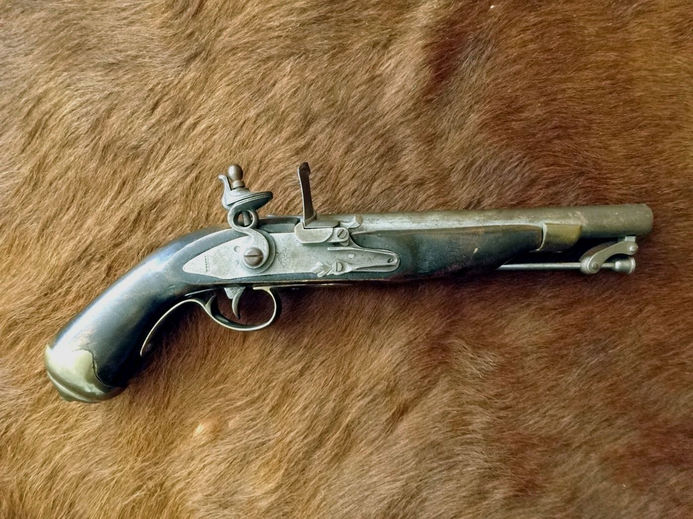 Antique flintlock pistol caliber .50