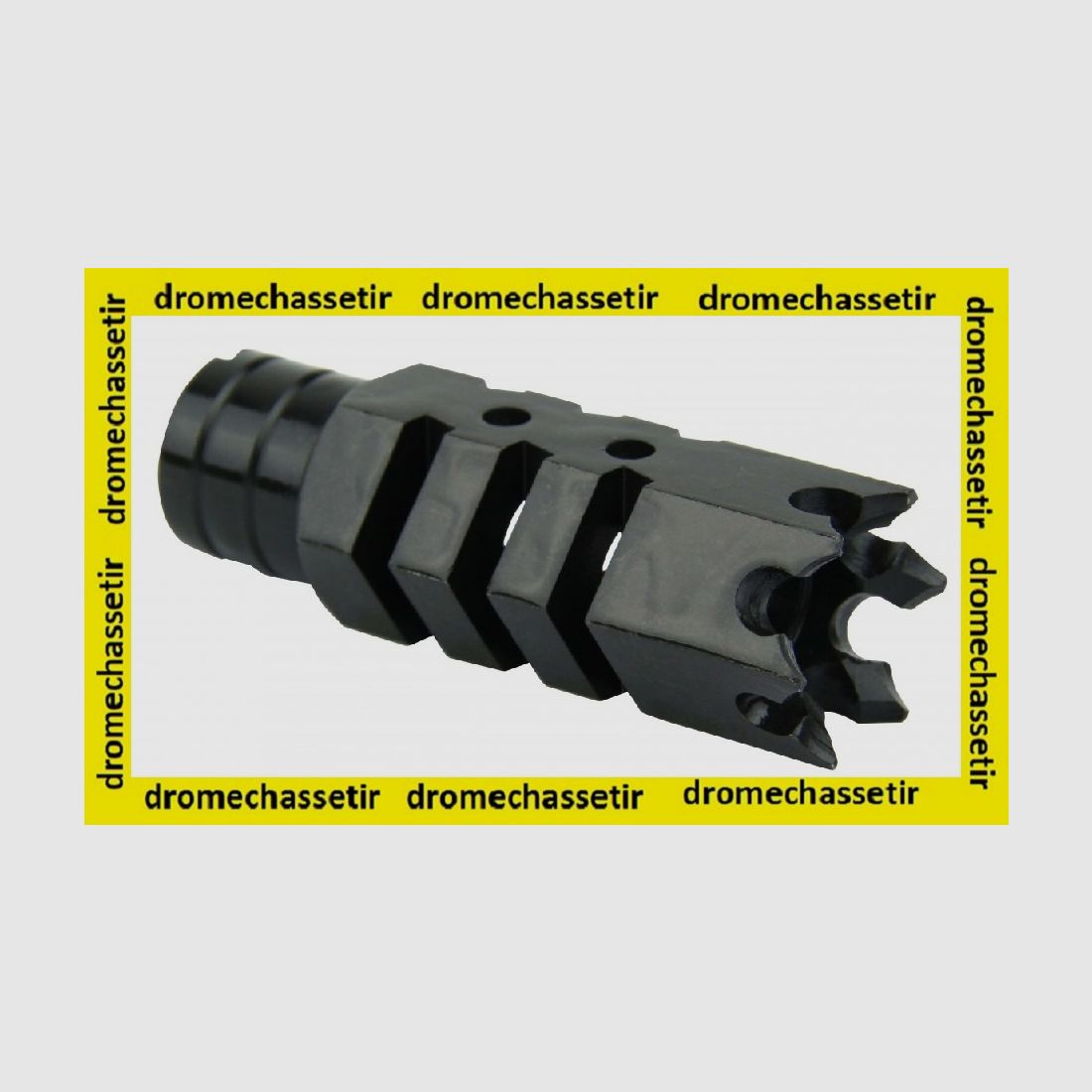 Flame suppressor for AK47 and 74 with 3 double vents, glass breaker, black
