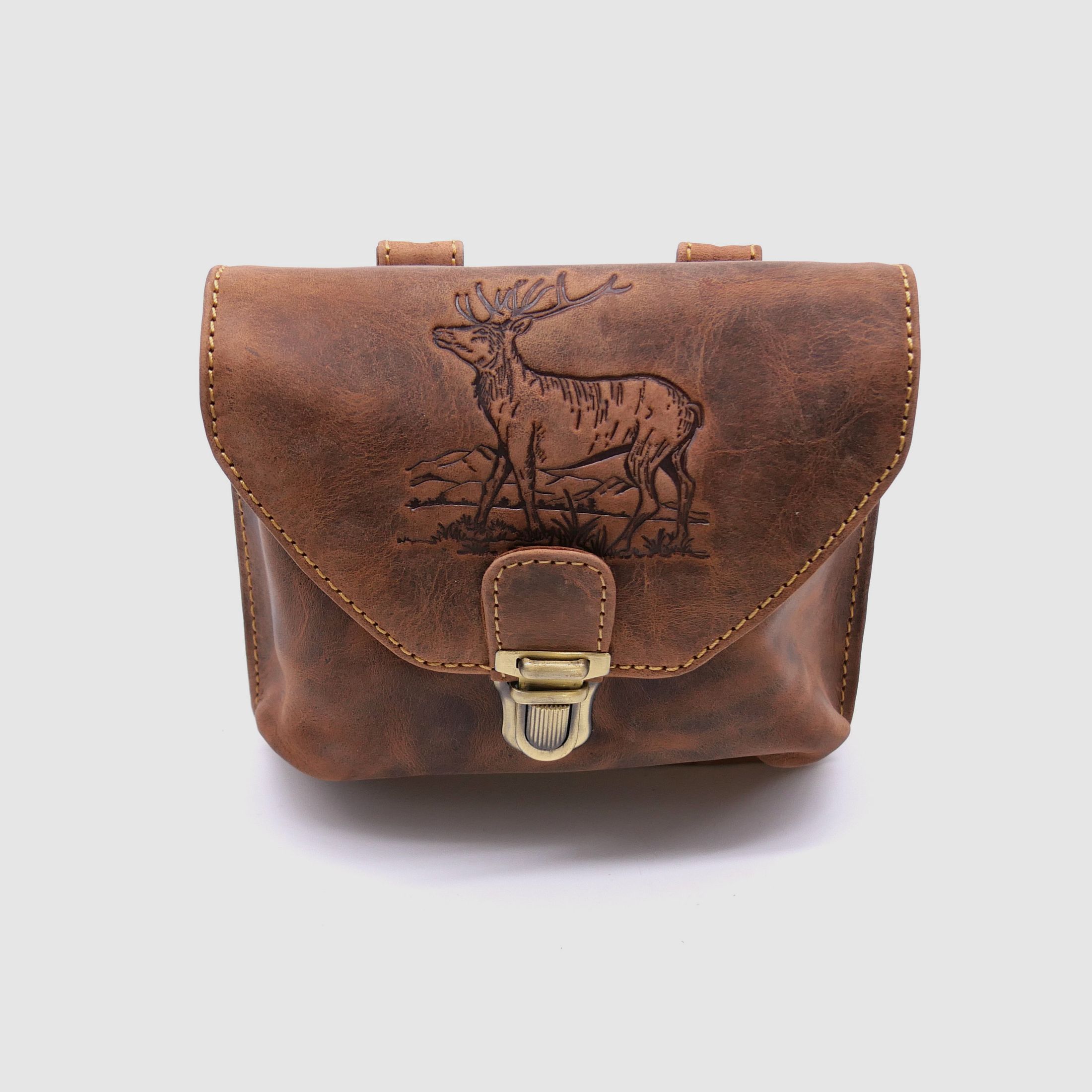 Greenburry Leder Gürteltasche Vintage Hirsch braun 1754V-STAG3-25