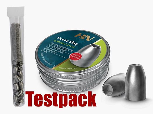 Testpack Hohlspitz Diabolos H&N Heavy Slug Kaliber 6,36 mm 44 gr 2,85 g glatt 10 StĂĽck