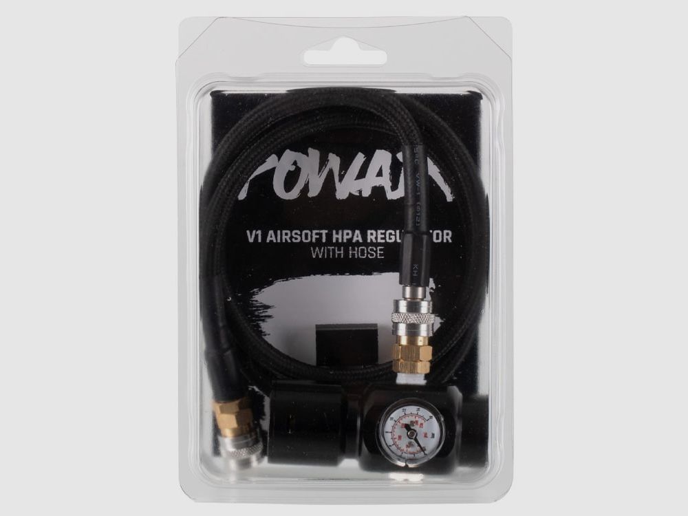 PowAir V1 Airsoft HPA Regulator mit Schlauchsystem (0-230 PSI)
