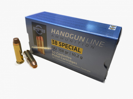 PPU .38SPECIAL FPJ - VOLLMANTELFLACHKOPF - 158GRS / 10,2 G - 50 SCHUSS