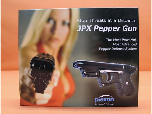 Piexon Jet Protector JPX Gen1: Launching device for irritants (pepper spray) polymer black 10% OC (OVERSTOCK!) with additional training magazine