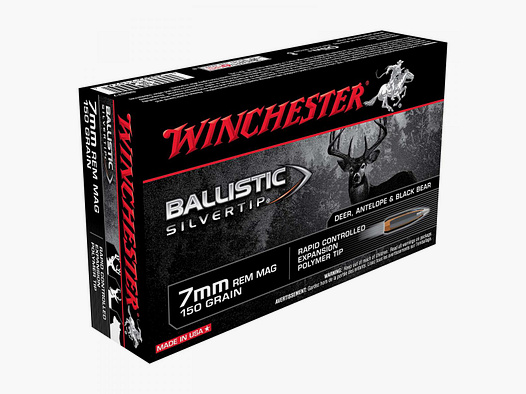 Winchester Ballistic Silvertip 7mm Rem. Mag. 150GR Rapid Controlled Expansion Polymer Tip 20 cartouches