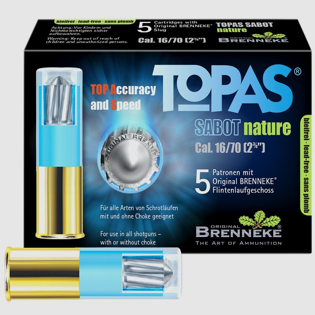 Brenneke 16/70 Topas Sabot Nature 17g/262grs. – 5 pcs.