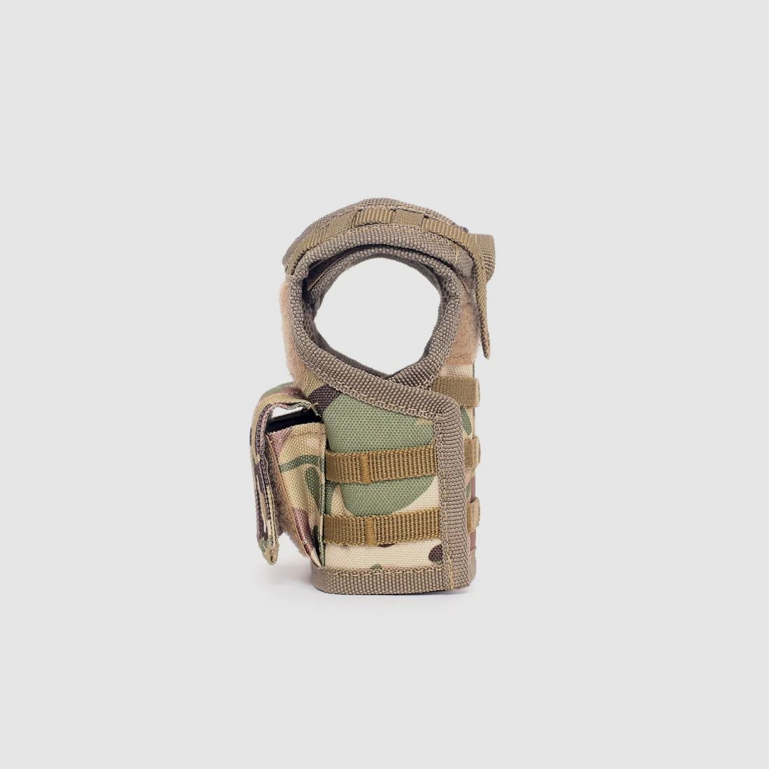 Mini Tactical Schutzweste mit Fronttaschen für Bierflasche / Weinflasche / Thermosflasche - MultiCam
