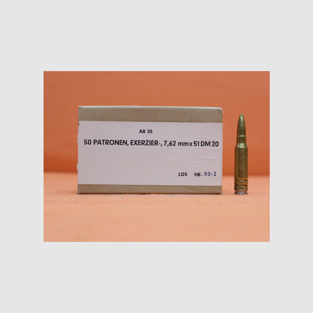 Deko-/Sammlermunition .308Win Exerzierpatrone 7,62x51 BUND/ BGS 50 Stück in Originalverpackung