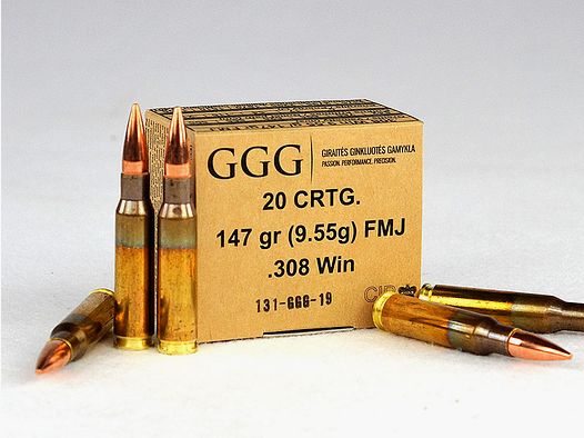 GGG .308 Winchester, GPX FMJ 147 grs 1 verpakking (20 schoten à €0,79*)