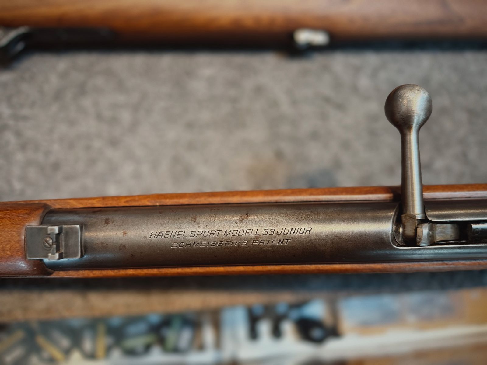 Conjunto de armas históricas – Suhl W625C (.22 l.r.) y 2× Haenel Sportmodell 33 Patente Schmeisser