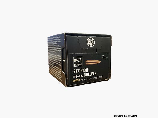 PALLE DA RICARICA – RWS – SCORION 7,62mm / .30 • 10,9g / 168gr (50 PZ)