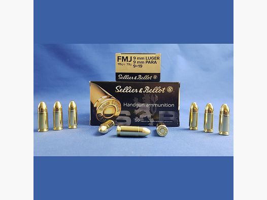 Sellier&Bellot 9mm Luger FMJ 7,5g/115grs.