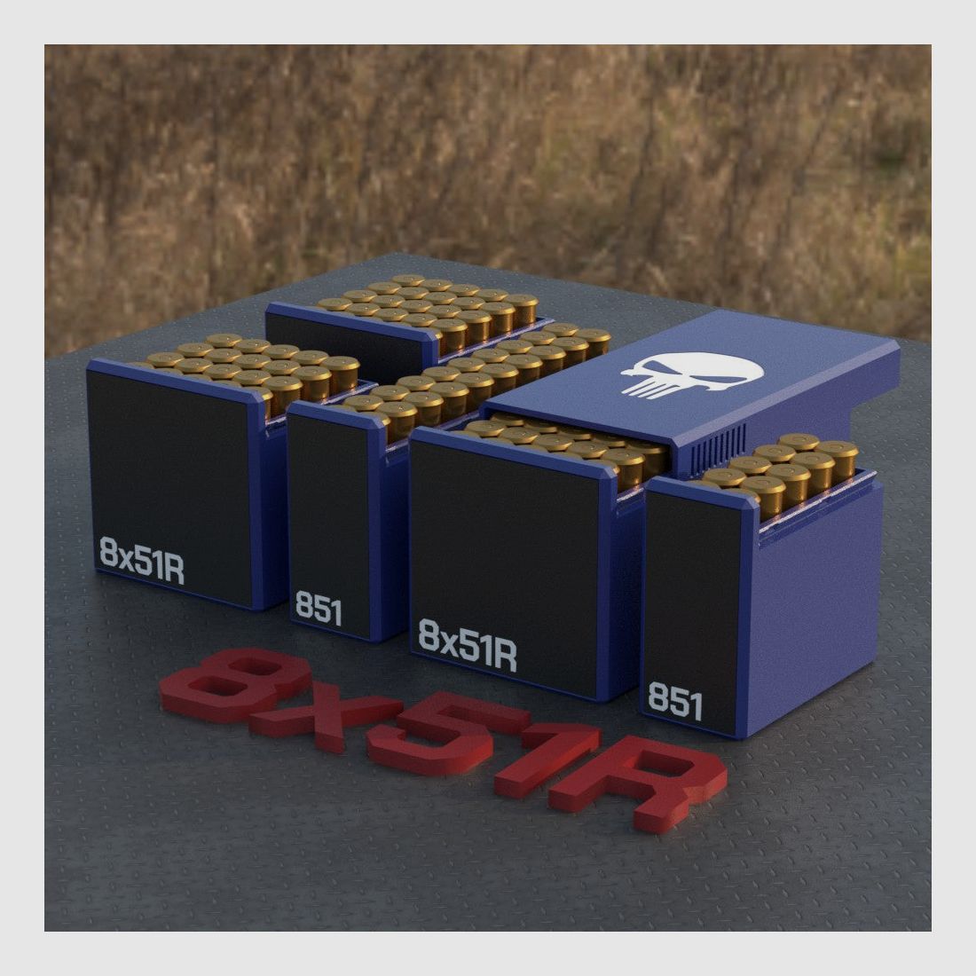 Filamelt Munitionsbox / Ammo Box 8x51R – Patronenbox für 50 Schuss, Made in Germany