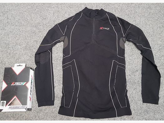 X TECK THERMOSHIRTS RACE 3 LUPETTO MIT REISSVERSCHLUSS LANGARM SCHWARZ