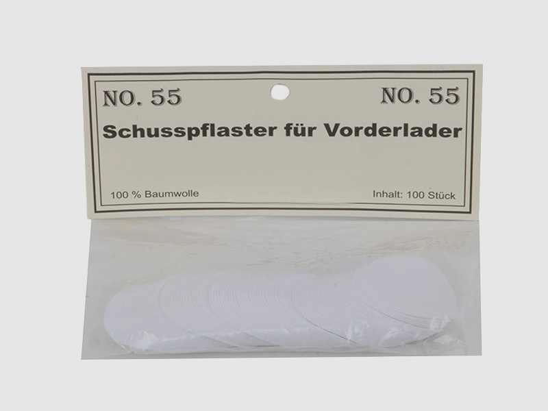 Match Schusspflaster fĂĽr Vorderlader 0,31 mm Kaliber .54 - .58