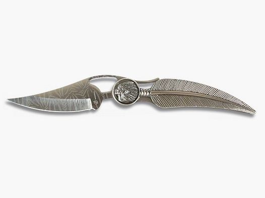 großes stylisches Taschenmesser Design Feder