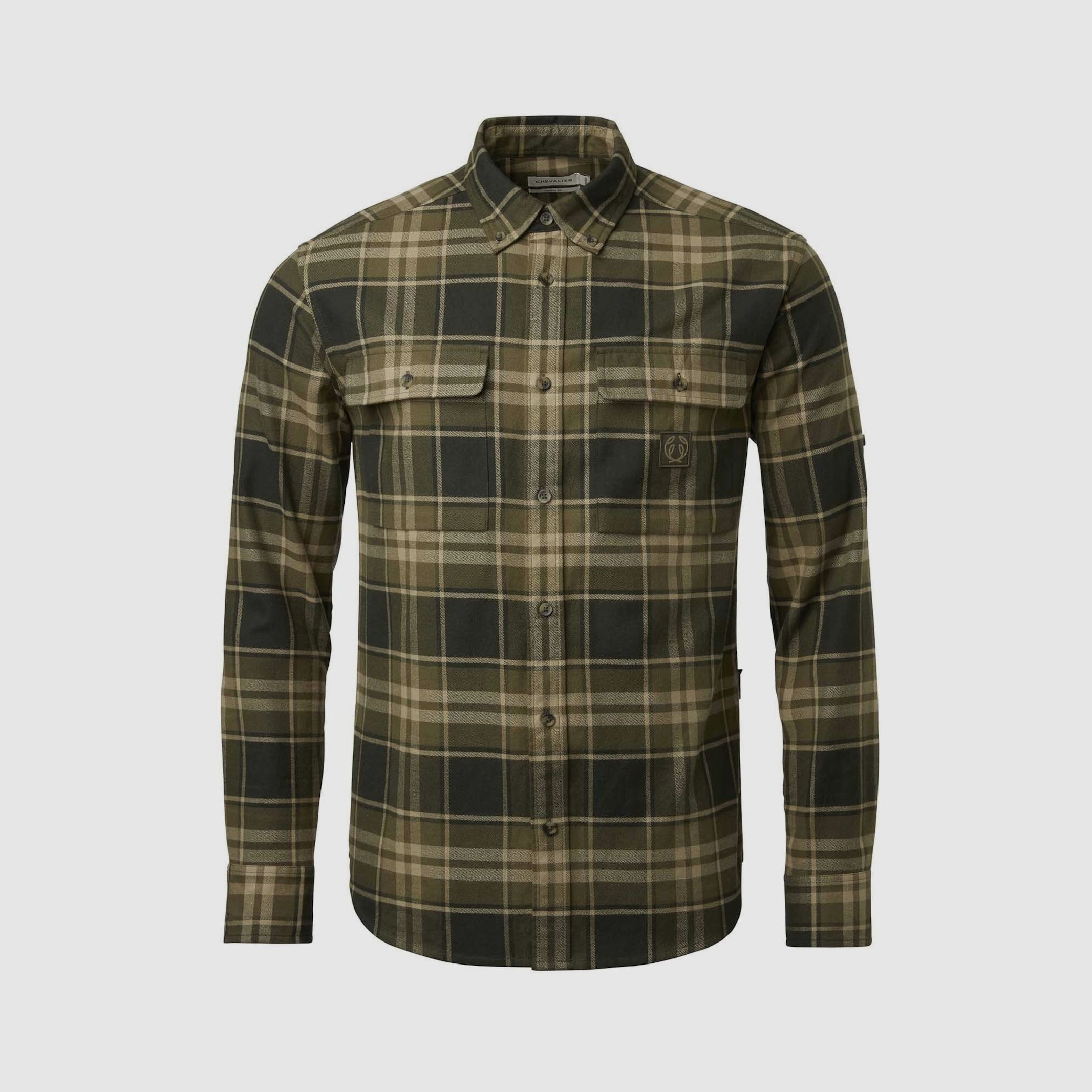 Chevalier Heron Flannel Shirt Men Evergreen Checked XXL