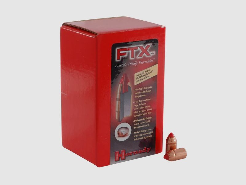 Hornady Geschoss .38/.357 FTX FLEX TIP mit Crimprille 140GR 100 Stück