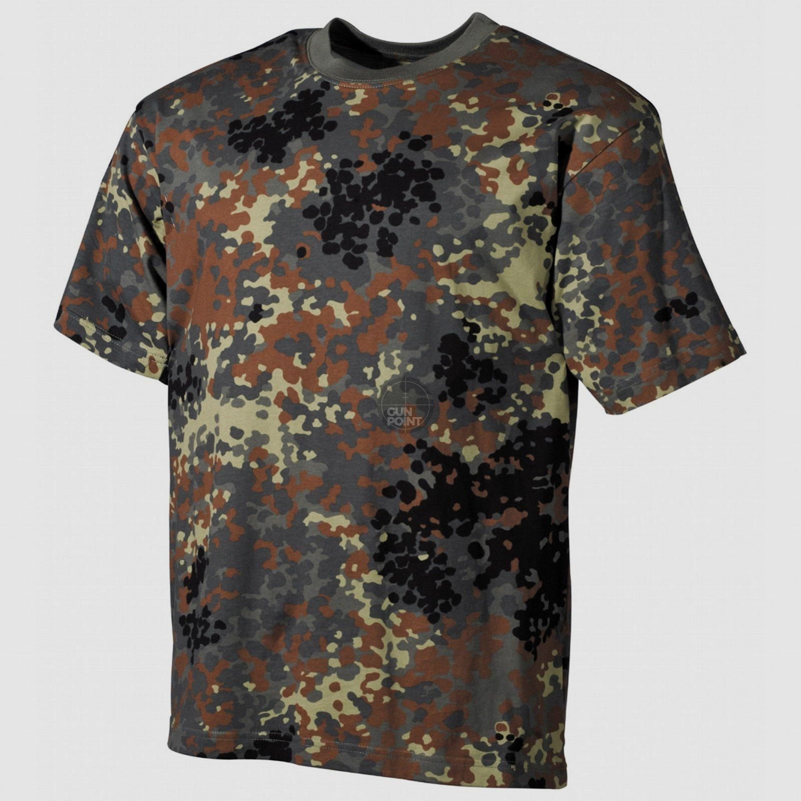 Camiseta US, de manga corta, camuflaje moteado, 170 g/m