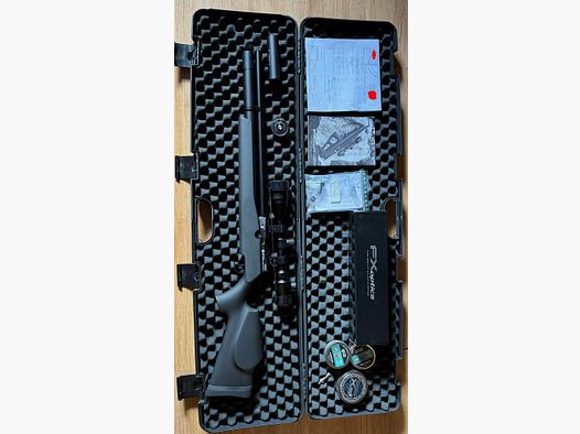 FX Airguns Dreamline 7,62 Classic Synthetik Pressluft Luftgewehr incl. Zielfernrohr, Schalldämpfer, F Zeichen  und Zubehör 
