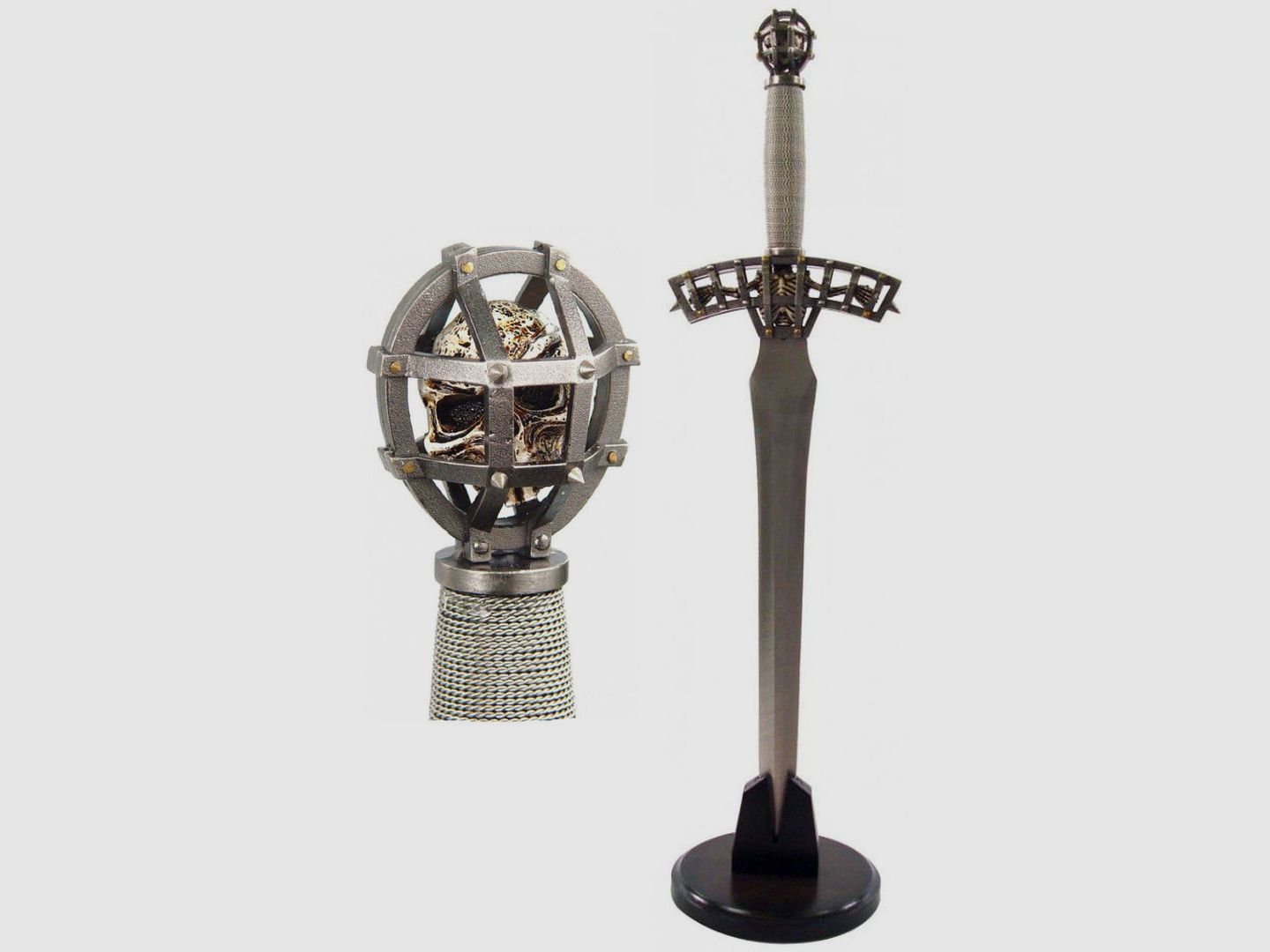 Dolch Totenkopf Skelett mit Griffschutz