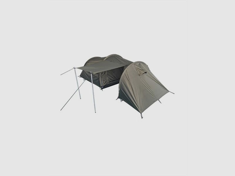 Zelt mit Stauraum - 2 Personen - 3,90 x 1,30m - Oliv