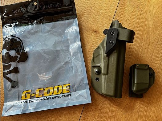 G-Code USA XST RTI Glock 17 22 31 37 GEN5 Holster Level 2 + Mag Pouch OD Green made in USA