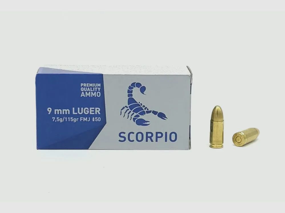 9mm Luger STV Scorpio 7,5g / 115grs FMJ (9×19)