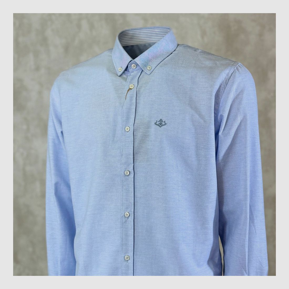 Chemise de chasse pour homme en tissu uni, bleu ciel, image 2 sur 4