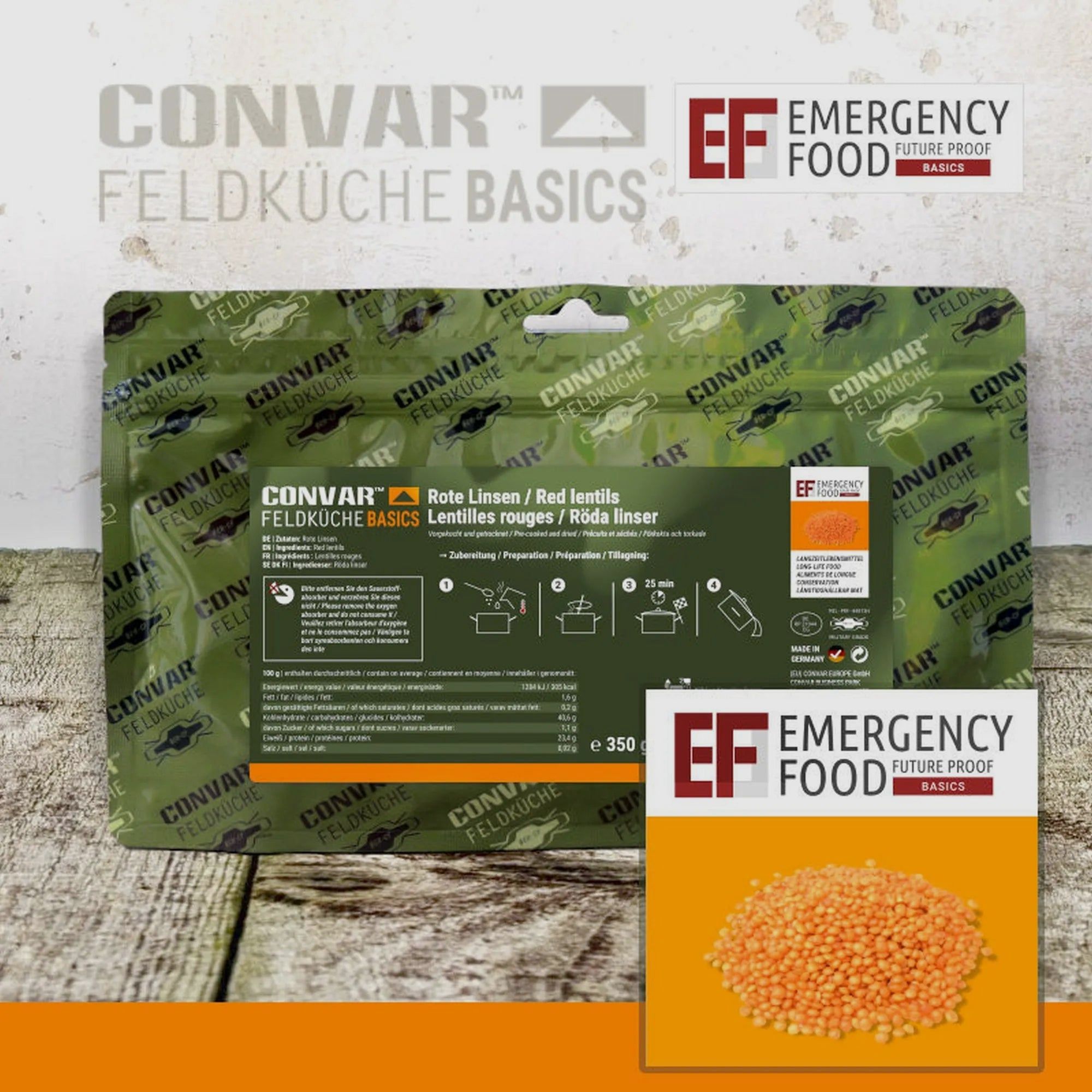 EF Emergency Food Feldküche Basics Rote Linsen 350 g