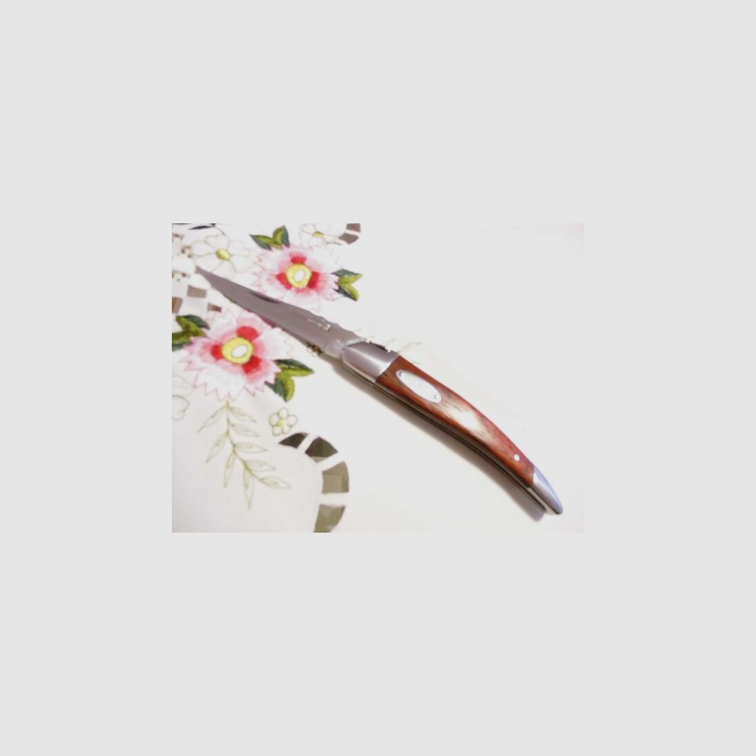 Laguiole Calmont L´Eclair PAULHE Outdoor-Klappmesser-Jagdmesser+Leder-Messerschutztasche-NEU