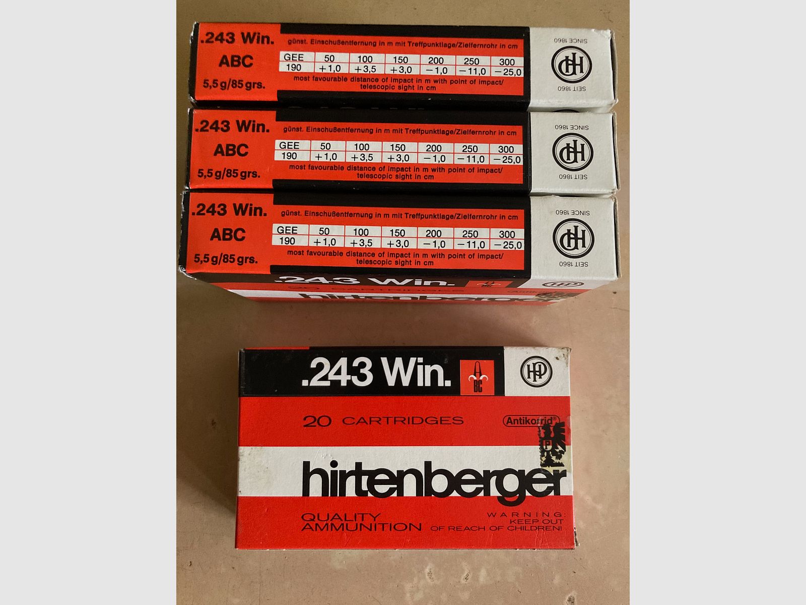Hirtenberger ABC .243 Win 85grs 5,5 Gramm 
