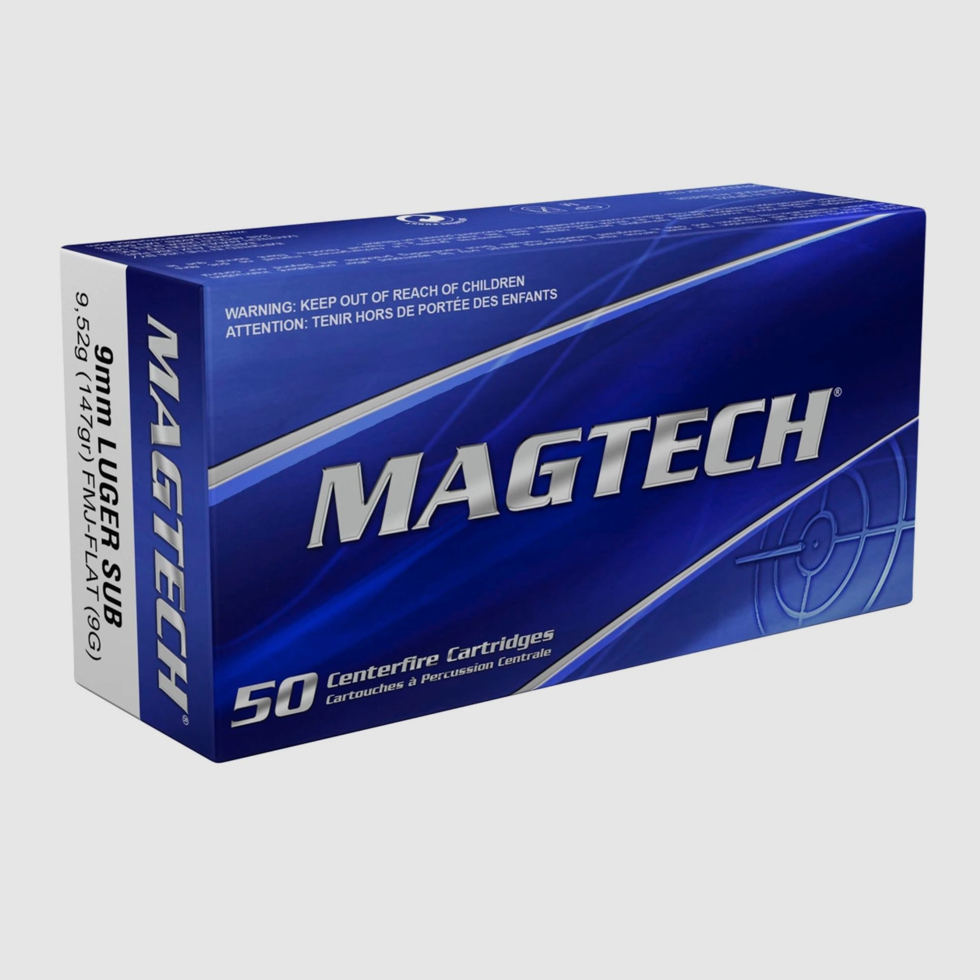 Magtech 144805 9 mm Luger Full Metal Jacket Subsonic 9,52g 147grs. Munición para pistola