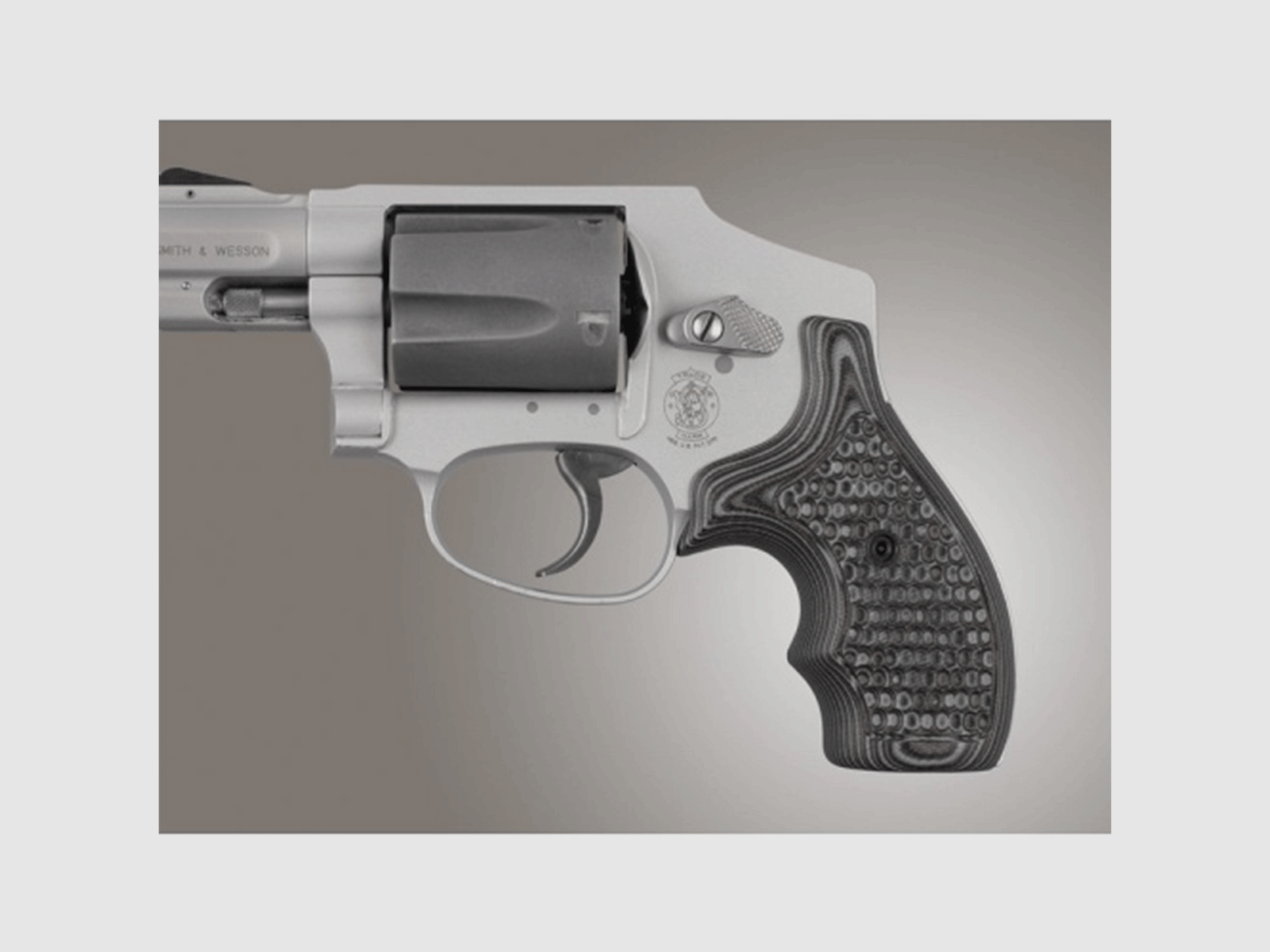 HOGUE – GRIP S&W J FRAME ROUND BUTT BANTAM PIRANHA G10 – G-MASCUS Black/Gray, image 1 of 2