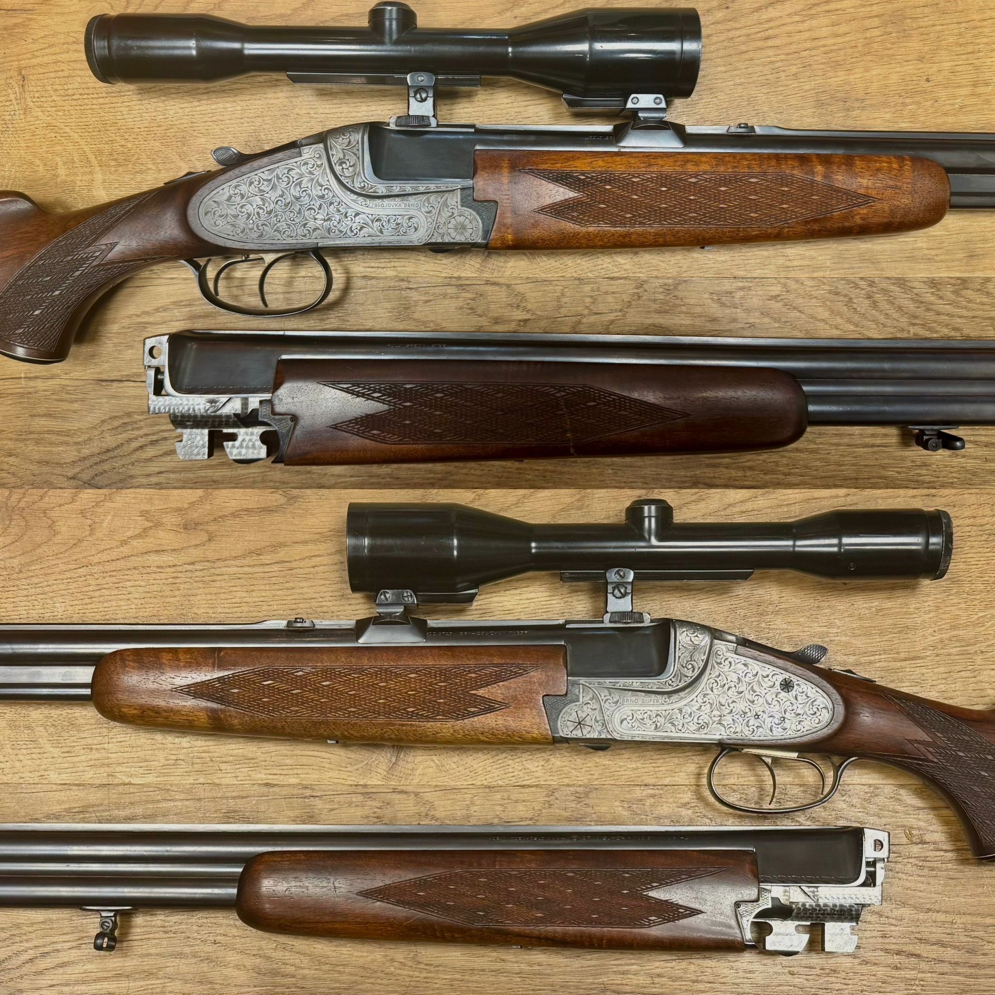 Brünner 572.5 Seitenschlosse Bockbüchsflinte mit Wechsellauf