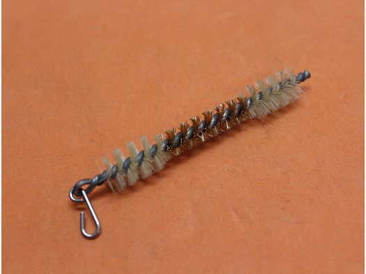 BUND SURPLUS Bronzedrahtbürste mit Borsten 7,62mm Bundeswehr mit Drahthaken für Putzkette/ -schnur