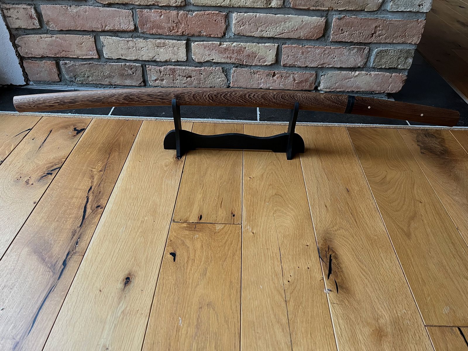 Katana with wooden sheath and wooden handle