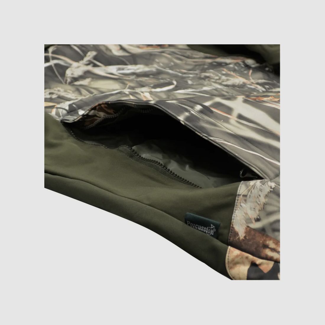 Chaqueta softshell de caza 4 bolsillos poliéster camo caqui S a 3XL, imagen 8 de 15