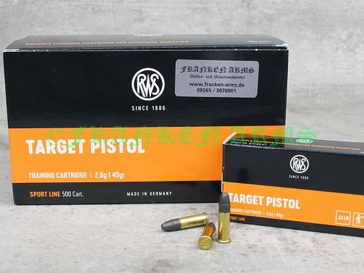 RWS	 Target Pistol .22 l.r. 40gr. 2,6g 50 Stück Staffelpreise