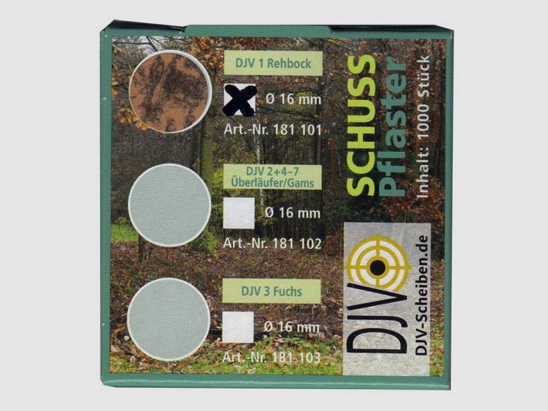 DJV Schusspflaster 19 mm braun 1000 Stk f. Rehbock