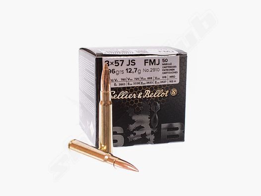 Sellier & Bellot FMJ 12,7g / 196gr 50szt. 8x57JS