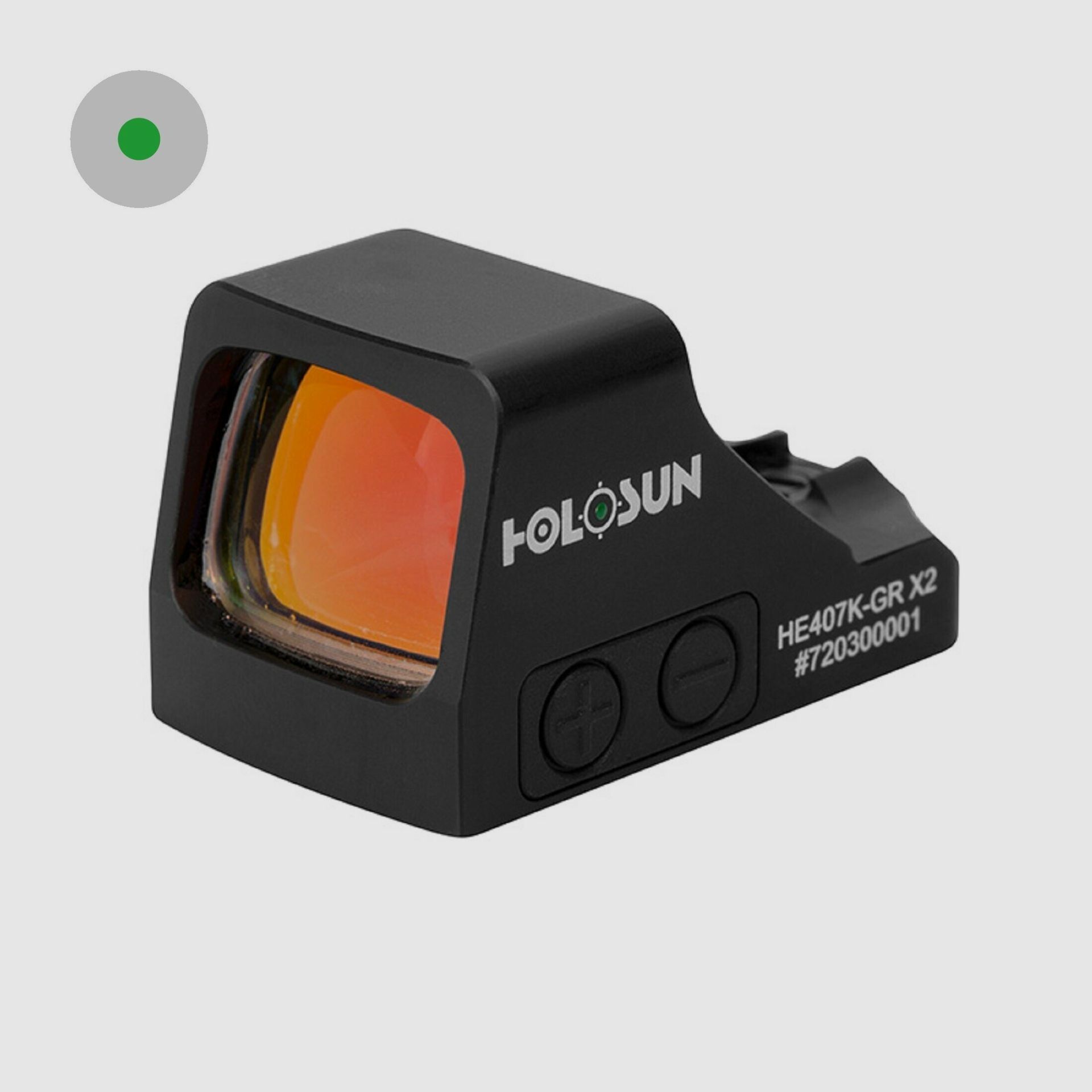 Holosun Mirino Reflex HE407K-GR-X2 con punto verde 6MOA, immagine 1 di 9