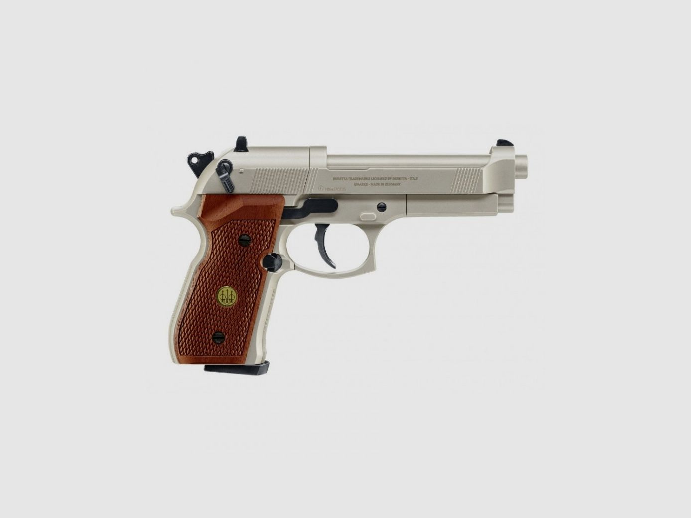 Pistole Beretta M 92 FS CO2 Kal. 4,5mm Nickel-Holz, Bild 3 von 3